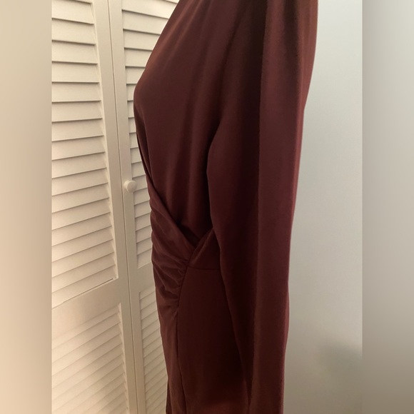 NWOT Ann Taylor wrap style dress - color is maroon - Picture 4 of 5
